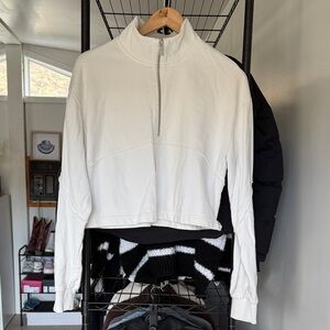 Sweaty Betty Cream Quarter-Zip Sweatshirt